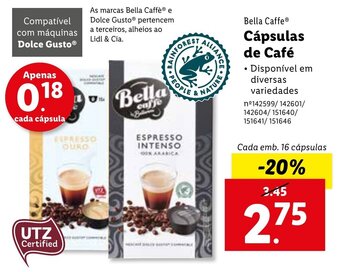 Lidl Bella Caffe Cápsulas de Café 16 cápsulas promoção