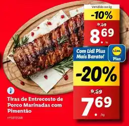 Lidl Tiras de Entrecosto de Porco Marinadas com Pimentão promoção