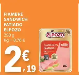 E.Leclerc FIAMBRE SANDWICH FATIADO ELPOZO promoção