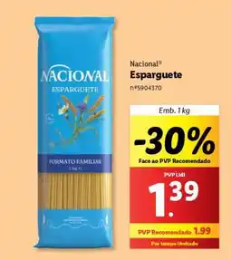 Lidl Nacional Esparguete promoção