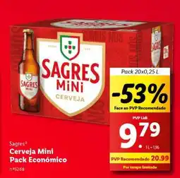 Lidl Sagres Cerveja Mini Pack Económico promoção