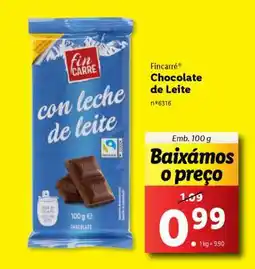 Lidl Fincarré Chocolate de Leite promoção