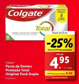 Lidl Colgate Pasta de Dentes Proteção Total Original Pack Duplo promoção