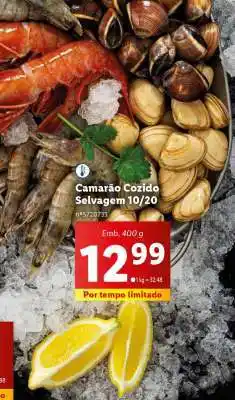 Lidl Camarão Cozido Selvagem 10/20 promoção