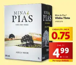 Lidl Mina de Pias Vinho Tinto promoção