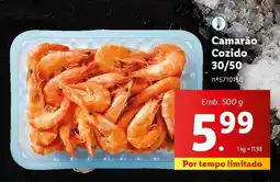 Lidl Camarão Cozido 30/50 promoção