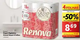 Lidl Renova Papel Higiénico Grand Royal 4 Folhas promoção