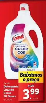 Lidl Formil Detergente Líquido Cores 50 Doses promoção