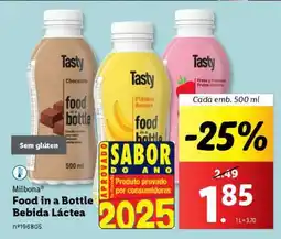 Lidl Milbona Food in a Bottle Bebida Láctea promoção
