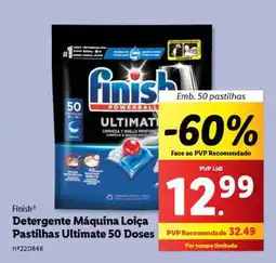 Lidl Finish Detergente Máquina Loiça Pastilhas Ultimate 50 Doses promoção