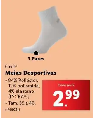 Lidl Crivit Meias Desportivas promoção