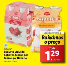 Lidl Iogurte Líquido Sabores Morango/Morango-Banana promoção