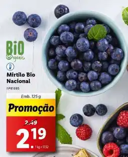Lidl Mirtilo Bio Nacional promoção