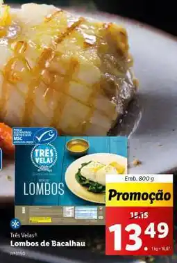 Lidl Lombos de Bacalhau Três Velas promoção