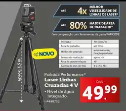 Lidl Parkside Performance Laser Linhas Cruzadas 4 V promoção