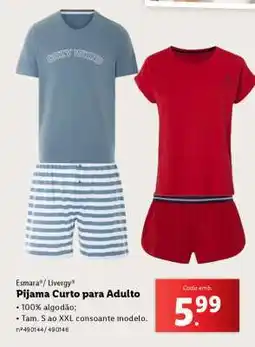 Lidl Pijama Curto para Adulto promoção