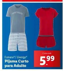 Lidl Pijama Curto para Adulto promoção