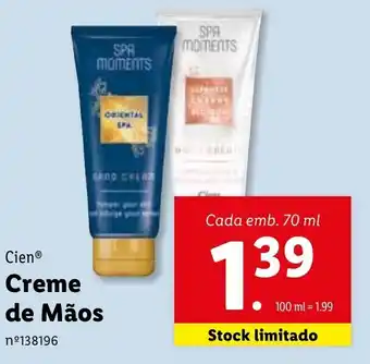 Lidl Cien Creme de Mãos 70ml promoção
