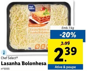 Lidl Chef Select Lasanha Bolonhesa 1kg promoção