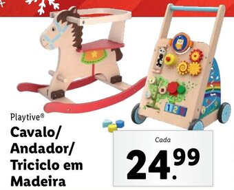 Playtive Cavalo/Andador/Triciclo em Madeira