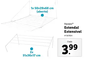 Lidl Aquapur estendal Extensível promoção