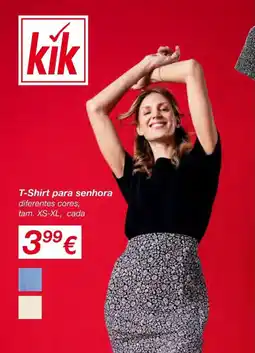 kik T-Shirt para senhora promoção