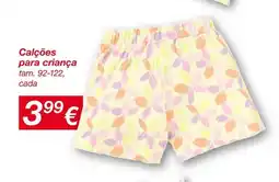 kik Calções para criança promoção