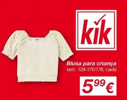 kik Blusa para criança promoção