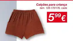 kik Calções para criança promoção