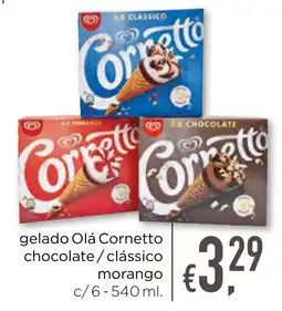 Bolama gelado Olá Cornetto chocolate/clássico morango promoção