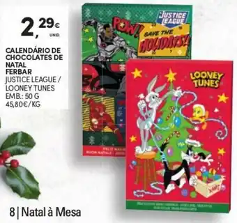 Calendário de Chocolates de Natal Ferbar 50g