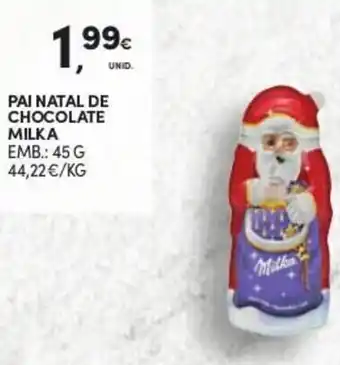 Continente Pai Natal de Chocolate Milka 45g promoção