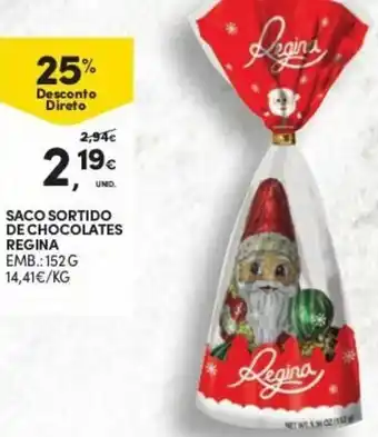 Continente Saco Sortido de Chocolates Regina 152g promoção