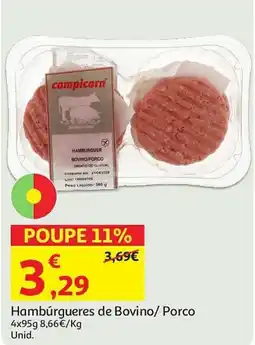 Auchan Hambúrgueres de Bovino/ Porco promoção