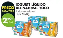 Pingo Doce Iogurte Líquido All Natural Yoco promoção