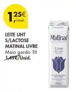 Pingo Doce Leite UHT S/Lactose Matinal Livre promoção