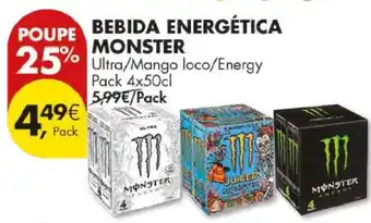 Pingo Doce Bebida Energética Monster promoção