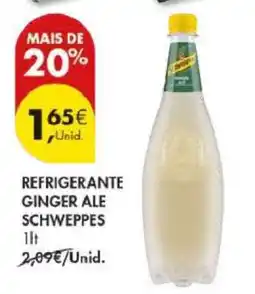 Pingo Doce Refrigerante Ginger Ale Schweppes 1L promoção
