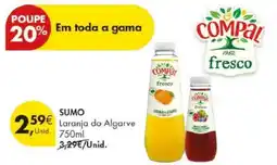 Pingo Doce SUMO Laranja do Algarve 750ml promoção