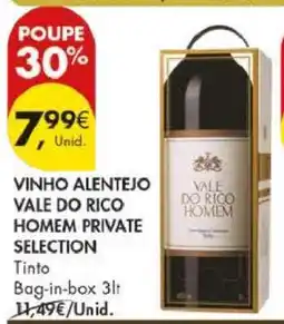 Pingo Doce VINHO ALENTEJO VALE DO RICO HOMEM PRIVATE SELECTION promoção
