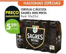 Pingo Doce Cerveja c/Álcool Sagres Mini Preta promoção