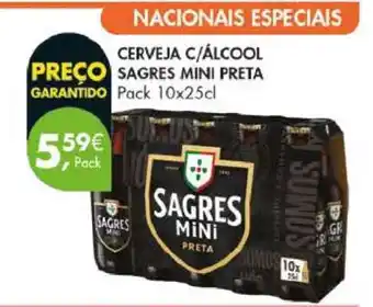 Pingo Doce Cerveja c/Álcool Sagres Mini Preta promoção