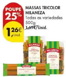 Pingo Doce Massas Tricolor Milaneza promoção