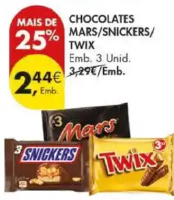 Pingo Doce CHOCOLATES MARS/SNICKERS/TWIX promoção