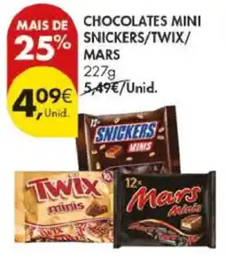 Pingo Doce Chocolates Mini Snickers/Twix/Mars promoção