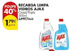 Pingo Doce Recarga Limpa Vidros Ajax promoção