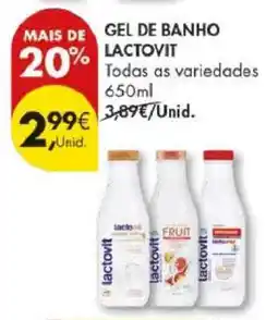 Pingo Doce GEL DE BANHO LACTOVIT promoção