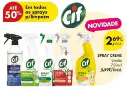 Pingo Doce Cif Spray Creme Limão promoção