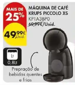 Pingo Doce Máquina de Café KRUPS Piccolo XS promoção
