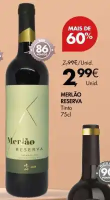 Pingo Doce Merlão Reserva Tinto 75cl promoção